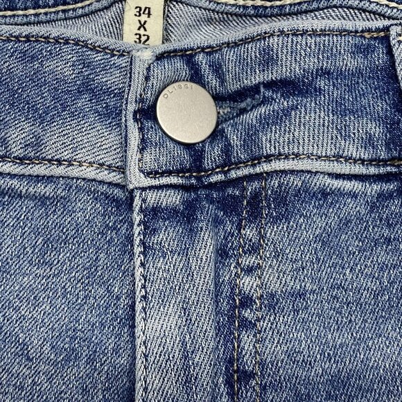 DL1961 Men's Nick Slim Jeans Size 34x32 Aged Mid Blue – Cotton Spandex Blend - Picture 11 of 12